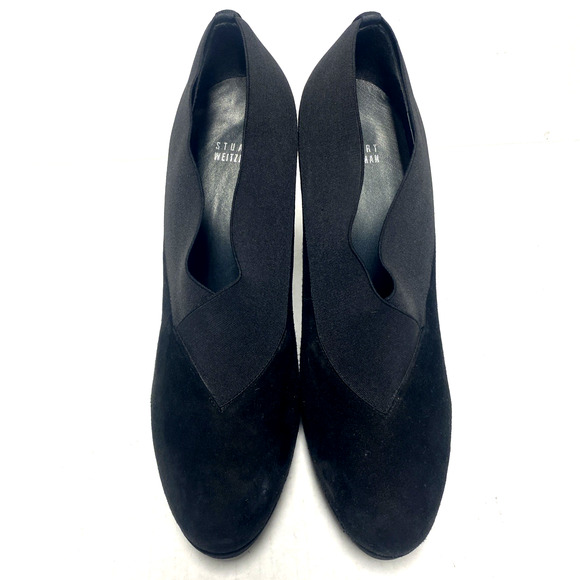 Stuart Weitzman Great Neck Suede Bootie Ankle Boot Slim Heel Round Platform 11 - Picture 5 of 9